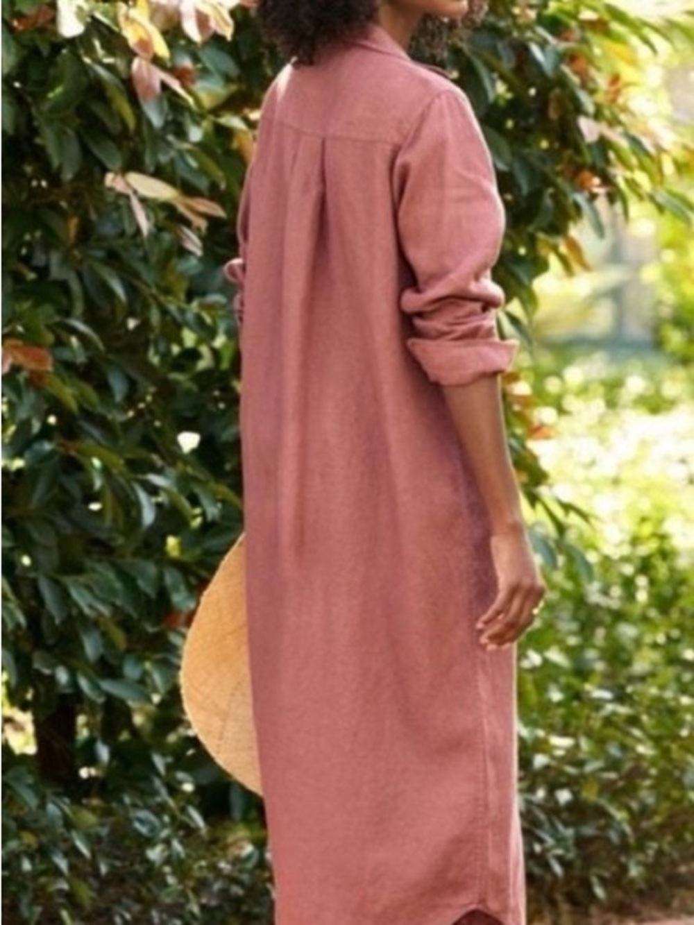 NWOT Size xs.  Frank & Eileen Linen Midi shirt dress in Dusty Rose. - Picture 5 of 8
